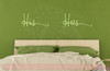 His Hers Cursive Vinyl Lettering Art Bedroom Wall Stickers Decals Bathroom Decor-Key Lime