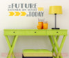 Motivational Wall Stickers Future Depends on You Art Decals Vinyl Lettering-Storm Gray, Yellow