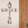 Amazing Grace Cross Vinyl Letters Art Religious Wall Stickers Quotes-Chocolate