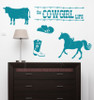 The Cowboy Cowgirl Life Set Western Vinyl Wall Decals Room Decor-Teal