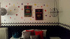 Red Yellow Orange splatter design for kids room decor