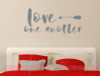 Love One Another with Arrow Wall Stickers Cursive Letters Wall Art Decals-Storm Gray