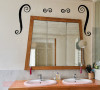Modern Swirls Wall Decals Art Vinyl Stickers Living Room Home Decor Set of 4-Black