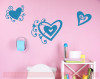 Heart Swirls Vinyl Art Decals Wall Stickers Girls Room Decor 3pc Set-Bayou Blue