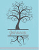 Curly Tree with Cursive Name Est Date Personalized Vinyl Wall Decals