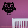 Owl Girls Vinyl Art Decals Bedroom Decor Nursery Wall Stickers-Black