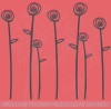 Doodle Roses and Stems Flower Wall Decals Girls Room Vinyl Art Stickers