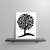 Tree on a Hill Wall Decals Vinyl Stickers Large Tree Art Small Black