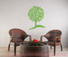 Tree on a Hill Wall Decals Vinyl Stickers Large Tree Art-Lime Green