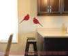 Cardinal Set of 2 Bird Wall Decals Vinyl Art Christmas Home Decor-Red