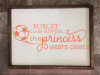 This Princess Wears Cleats Vinyl Letters Art Girls Soccer Quote Decor-Coral