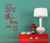 Love Grows Best in Little Houses Family Vinyl Stickers Wall Decals-Red