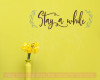 Stay A While with Leaves Wall Decals Modern Vinyl Letters Farmhouse Style-Chocolate Brown, Olive