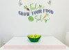 Grow Your Food Kitchen Wall Decals Farmhouse Decor Vinyl Letters Art -Lime Green, Deep Blue, Eggplant, Rust Orange