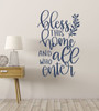 Bless This Home All Who Enter Entry Vinyl Letters Decals Kitchen Wall Quotes-Deep Blue