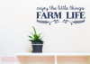Enjoy Little Things Farm Life Farmhouse Wall Stickers Vinyl Lettering DÃ©cor Deep Blue