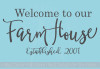 Welcome To Our Farmhouse Est Date Vinyl Lettering Decals Entry Wall Decor