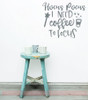 Hocus Pocus Need Coffee to Focus Vinyl Lettering Quote Funny Wall Art Decals Storm Gray