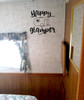 Happy Glamper Vintage Camper Art Decals Wall Quotes RV Accessories Black