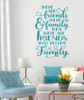 Friends Become Family Quotes Wall Decals Vinyl Lettering for Home Decor Teal
