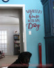 Namastay Home with Cat Dog Vinyl Letters Quote Pet Wall Sticker Decor Burgundy