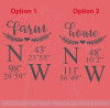 Home or Farm Coordinates Laurel Wreath Farmhouse Decor Wall Decal Sticker