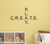 Scrabble Tiles Vinyl Sticker Letters Personalized Wall Decals for Home DÃ©cor Black on Walls
