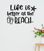 Life is Better at the Beach Summer Quotes Wall Stickers RV Vinyl Letters-Black