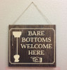 Bare Bottoms Welcome Here Bathroom Vinyl Stickers RV Wall Decals Quote-Beige