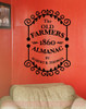 Farmers 1860 Almanac Vintage Wall Sign Stickers Vinyl Lettering Decals-Black