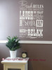 Beach Rules Subway Art Wall Decal Quote Phrase Saying Vinyl Decal White