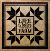 Life Is Better On The Farm Vinyl Decals Stickers Farmhouse Quilt Square-Black