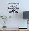 Beautiful Life Inspirational Quotes Vinyl Letters Decals for Graduation Home Decor- Black
