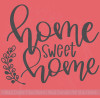 Home Sweet Home Laurel Leaf Handwriting Vinyl Letters Kitchen Wall Stickers