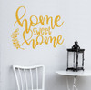 Home Sweet Home Laurel Leaf Handwriting Vinyl Letters Kitchen Wall Stickers- Honey