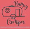 Happy Camper Wall Art Stickers Vinyl Lettering Decals for RV Decor