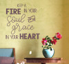 Fire Soul Grace Heart Wall Decal Stickers Religious Vinyl Quotes-Eggplant