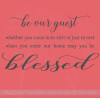 Be Our Guest Vinyl Lettering Decals Wall Stickers for Entry Home Decor