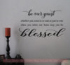 Be Our Guest Vinyl Lettering Decals Wall Stickers for Entry Home Decor-Black