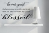 Be Our Guest Vinyl Lettering Decals Wall Stickers for Entry Home Decor 23x14 Black