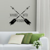 Wander With Wonder Arrows Vinyl Art Decals Camper Wall Stickers Quote-Matte Black