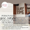 Surf Time Boy Bedroom Wall Quotes Vinyl Lettering Beach Stickers — Brown vinyl wall decal with playful text on a light wall