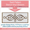 Swirl Pattern Stencil DIY Wood Home Decor DIY Vinyl Art Stickers, Set of 2 — Swirl pattern stencil in brown on a white
