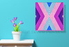 Colorful Geometric Lines Canvas Art Print Girls Bedroom Wall Decor