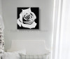 Black White Rose Modern Art Canvas Print Bathroom Wall Decor