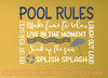 Pool Rules Vinyl Lettering Stickers Wall Art Decals Summer Quotes-Deep Blue, White, Storm Gray