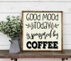 Good Mood Sponsored By Coffee Kitchen Decor Quotes Funny Wall Decals-Black