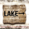 Lake Arrow Hook Vinyl Lettering Stickers Fishing Decor Beach Wall Decals-Black