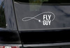 Fly Guy Fishing Car Decals Vinyl Window Sticker for Fisherman Truck-Glossy White