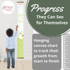 Light Green, White Canvas Print Height Ruler Chart Nursery Wall Hanging — Hanging growth chart on canvas, colorful forest